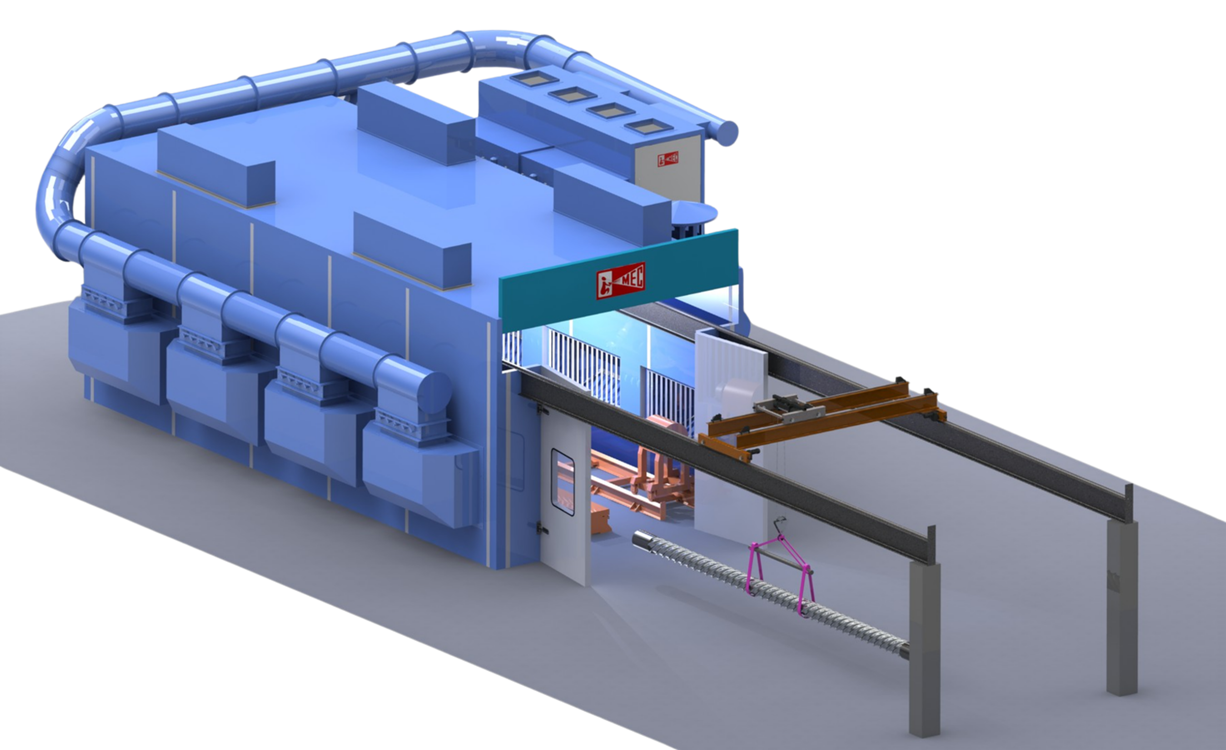 Integrated Blasting and Coating Cell for Long Components